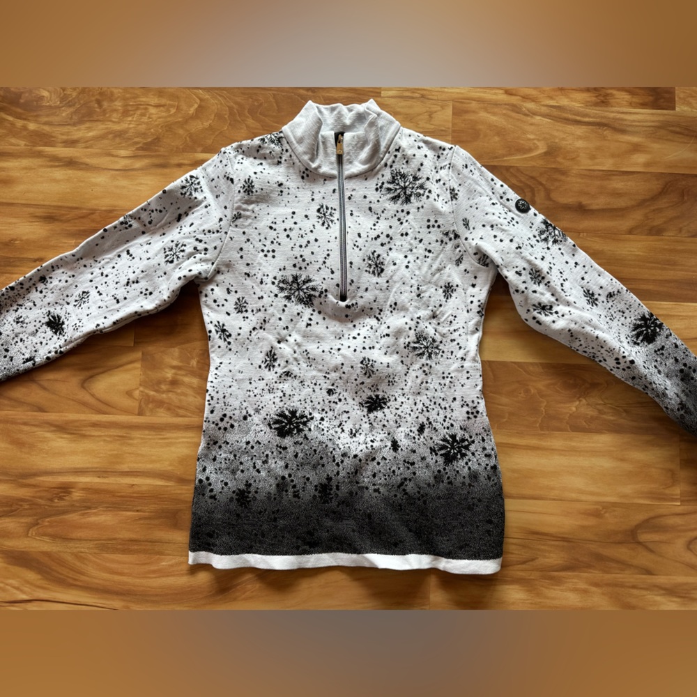 Half-Zip Snowflake Ombre Pullover Midlayer - Whit… - image 1